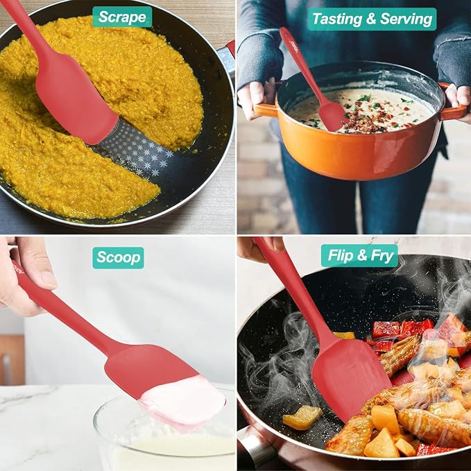 Silicone Spatula Set, High Heat Resistan Rubber Spoon Spatula, Non-Stick - Image 7