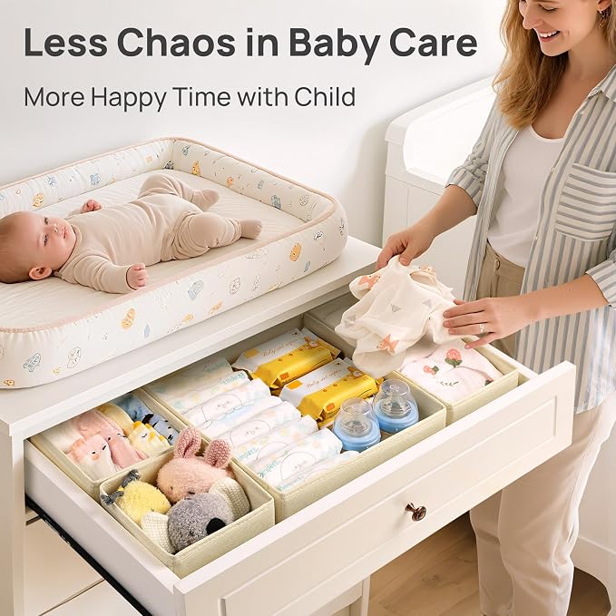 Vtopmart 12 Pack Baby Clothes Organizer, Dresser Drawer Organizer - Image 4