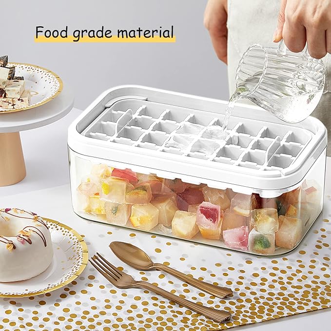 Ice Cube Tray with Lid and Bin, 2 Pack - Image 5