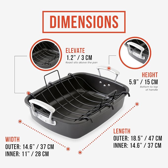 Chef Pomodoro Deluxe Large Carbon Steel Roasting Pan - Image 2