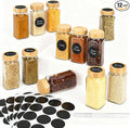 12Pcs Spice Jars with Label, 4oz Empty Square Seasoning Containers, Spice Jars by DIDITIME