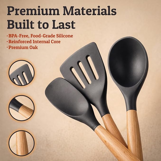 PriorityChef Silicone Cooking Utensil Set - Image 4