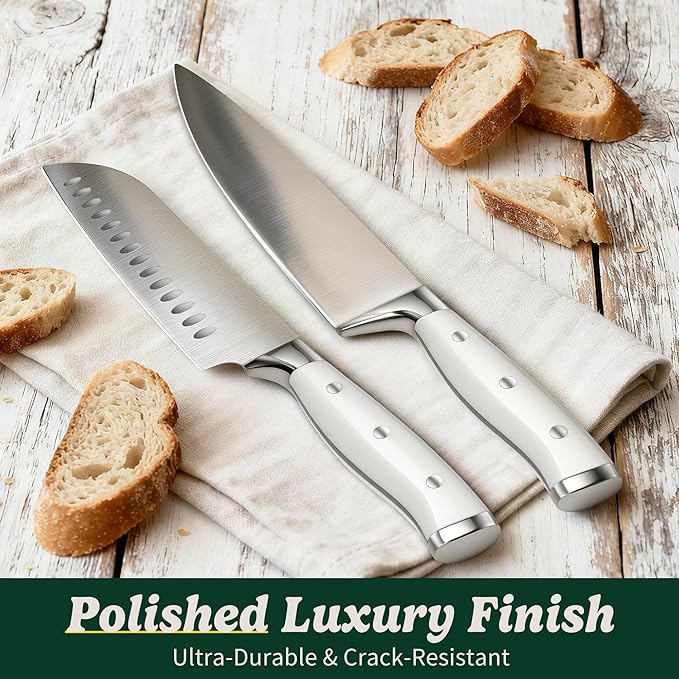 Knife Set, 15 Piece Premium Chef High Carbon Stainless Steel Kitchen Knife - Image 7