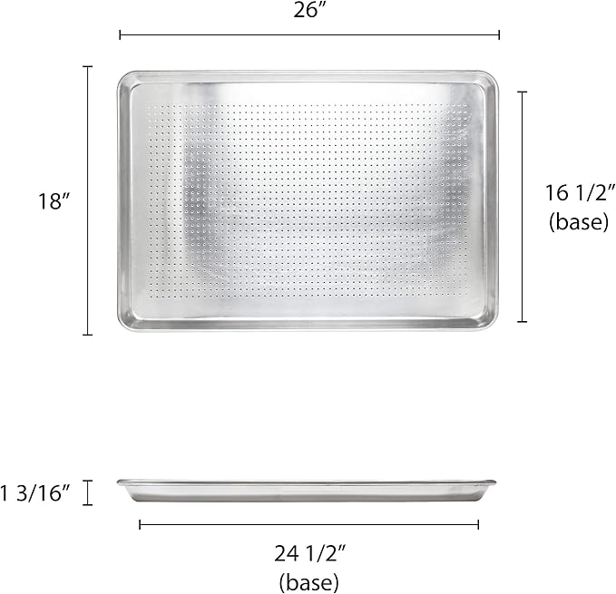 Excellante 18" X 26" Full Size Aluminum Sheet Pan, Perforated, Comes In Each - Image 2