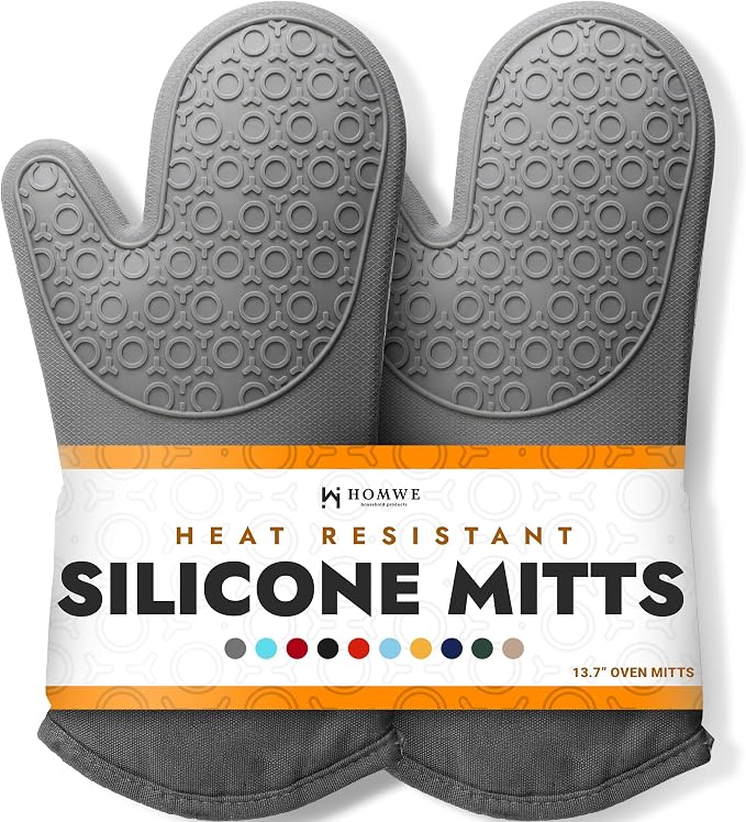 BPA-Free Soft Silicone Oven Mitts by HOMWE