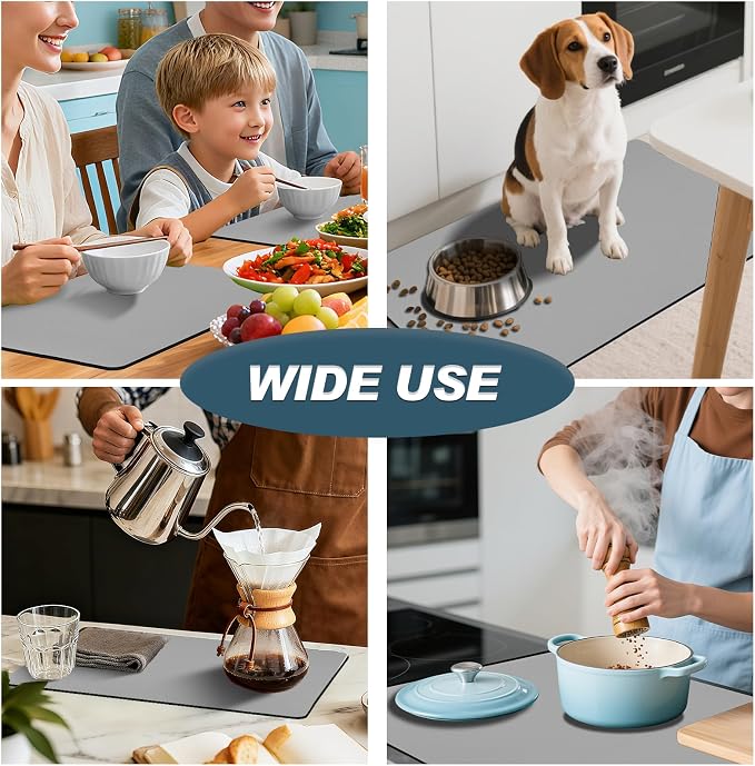 Dish Drying Mats for Kitchen Counter, Waterproof Coffee Mat for Countertop - Image 8