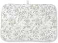 Sage Green Floral Dish Drying Mat 18 x 24 Inch Vintage Light Green Floral by Sorktse