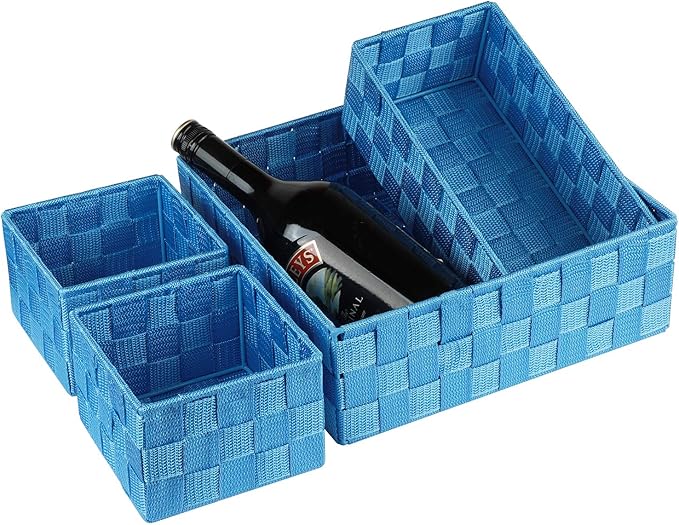 Posprica Woven Storage Baskets for Organizing, Small Black Baskets Cube Bin - Image 4
