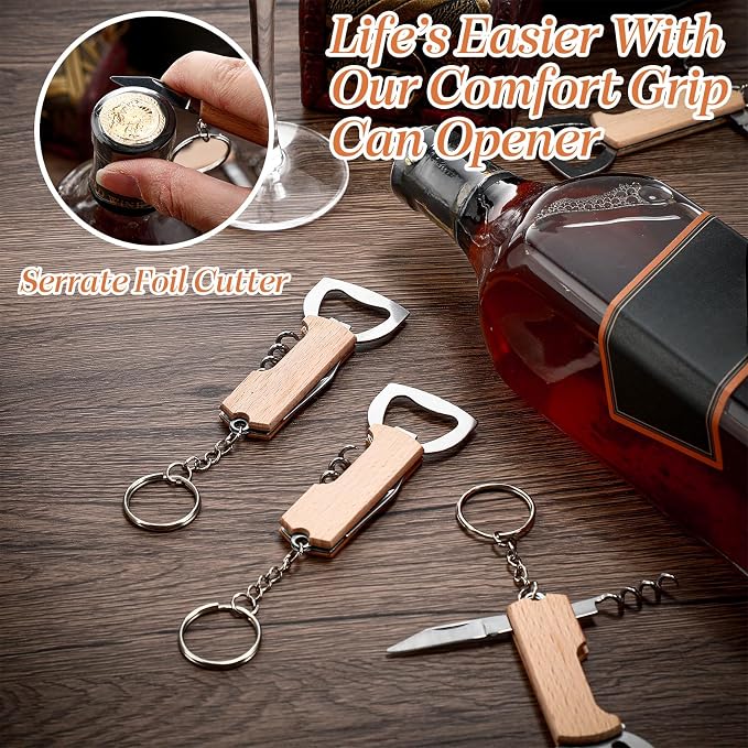 Ziliny 24 Pcs Bottle Opener Keychain Bulk Wine Bottle Beer Opener Keychain - Image 7