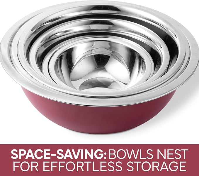 COOK WITH COLOR Stainless Steel Mixing Bowls Set - Image 4