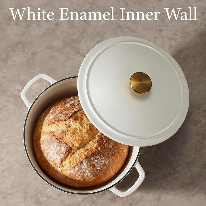 CAROTE 5QT Enameled Cast Iron Dutch Oven Pot - Image 3