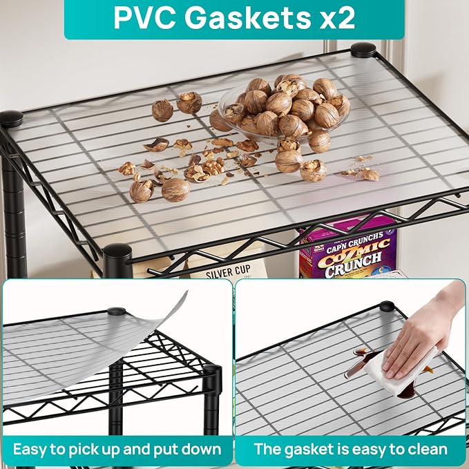 SINGAYE 4 Small Shelves Storage Shelf Wire Shelving Unit Metal Shelf Adjustable - Image 6