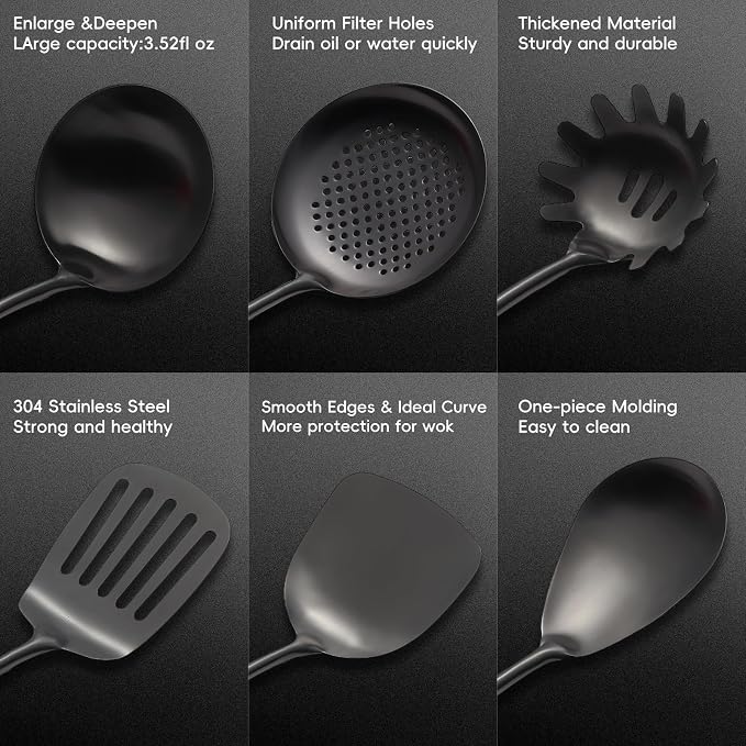 Izurok18/10 Stainless Steel Kitchen Utensils Set, 10 Piece Cooking Utensils - Image 6