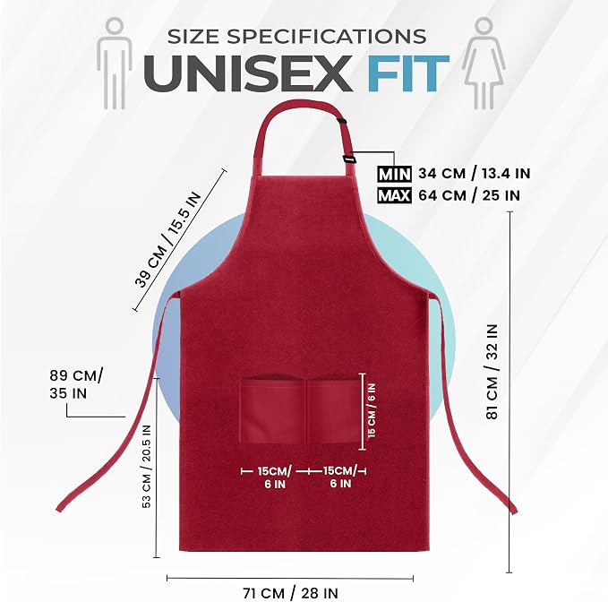 Utopia Kitchen 4 Pack Bib Apron Adjustable - Image 2