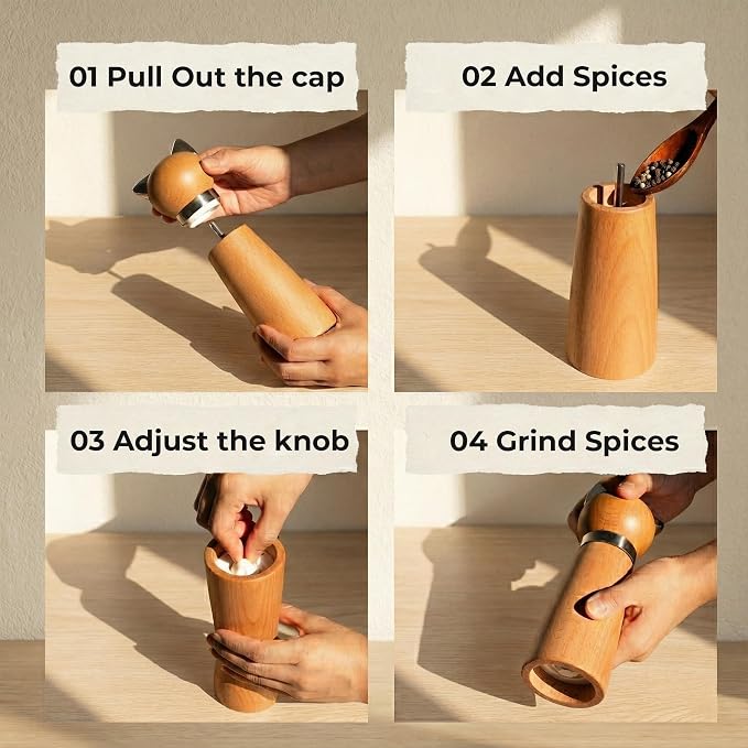 Ryevalley Wood Cat Pepper Grinder - Image 5