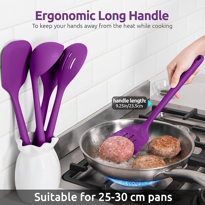 Silicone Kitchen Cooking Utensil Set: U-Taste 600ºF Heat Resistant 13.6in Extra - Image 7