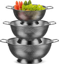 Bokon 3 Pcs Stainless Steel Colander Set Colander Bowl and Sieves 1/3/5 Quart by Bokon