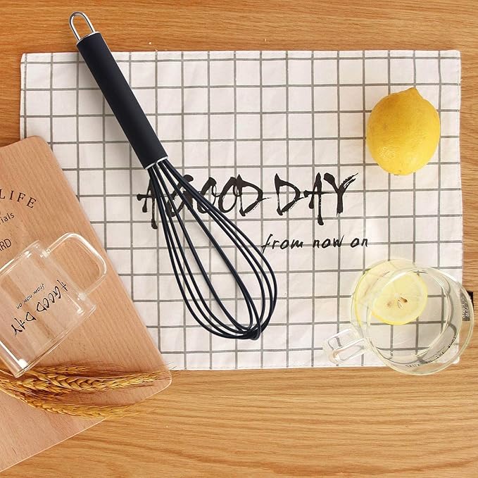 GorGin high temperature and easy to clean silicone whisk, 10 inch, grip good - Image 3