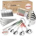 CuttleLab 22-Piece Stainless Steel Measuring Cups and Spoons Set, Tad Dash by CuttleLab