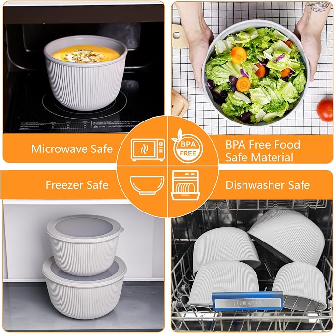 BoxedHome Nesting Plastic Mixing Bowls, BPA-Free Plastic, Microwave and - Image 7