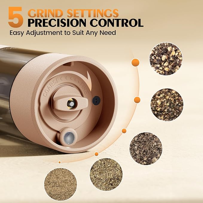 Electric Salt and Pepper Grinder Set Automatic Battery Pepper Mill Shakers - Image 2