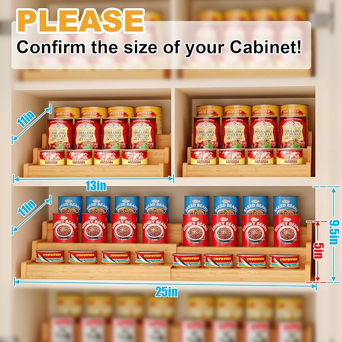 Expandable Bamboo Can Rack Organizer - Image 5