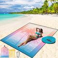 WIWIGO Beach Blanket Waterproof Sandproof Beach Mat 79" X 83"/10'x9'for 2-8 by WIWIGO