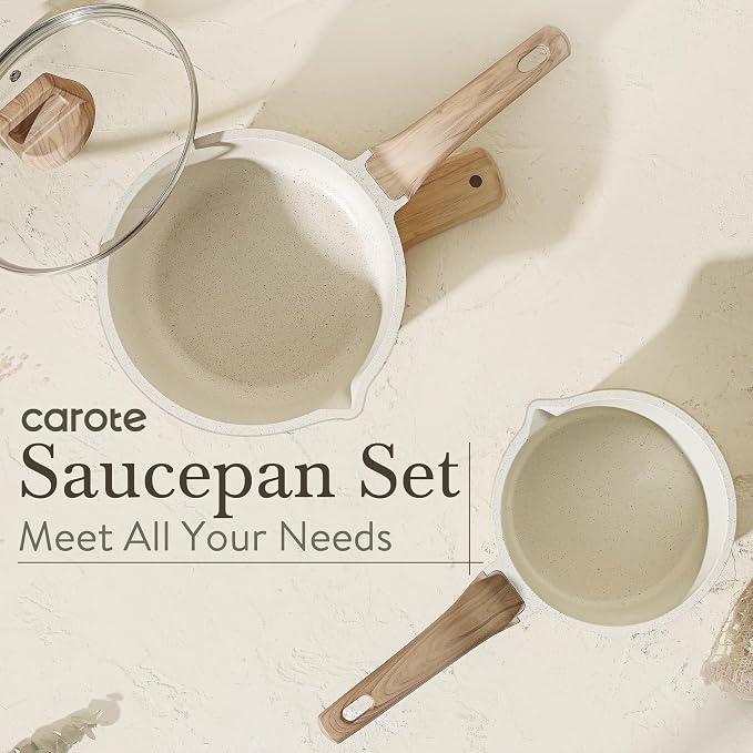 CAROTE 1.5Qt & 3.0Qt Sauce Pan Sets - Image 9