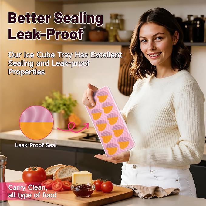Ice Cube Tray with Lid – 3 Pack 2 Tbsp Ice Trays - Image 3