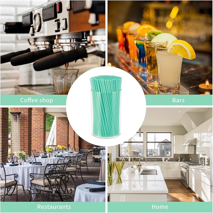 500 Pcs Blue Aqua Coffee Stir Sticks Set Mint Blue Cocktail Straws Coffee - Image 4