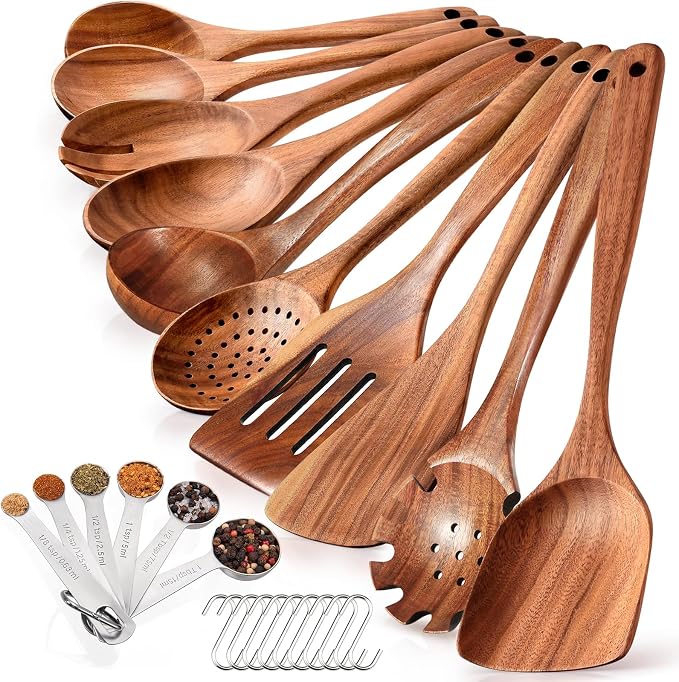 Spardar Teak Wooden Spoons for Cooking, Salad Spoon, by Spardar