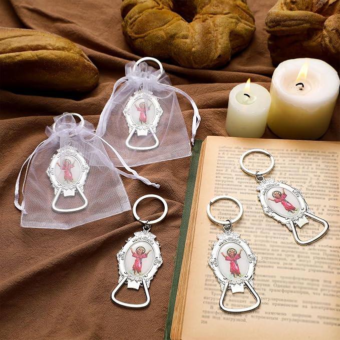 Misdary 12 Pcs Divine Jesus Bottle Opener Keychain Catholic Bottle Opener - Image 4