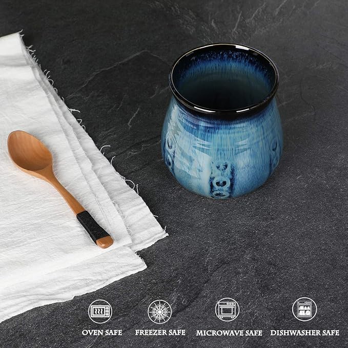 Ceramic Utensil Holder, Small Utensil Crock Ideal - Image 4