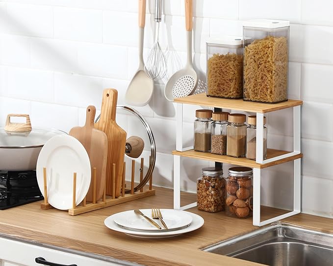 Marsui 4 Pcs Kitchen Organizer Accessories Set Cabinet Organizer Shelf and - Image 4