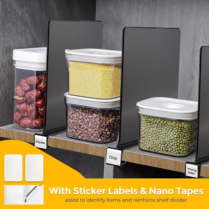 JOY DECOR 12 Pack Acrylic Matte Black Shelf Dividers - Image 4