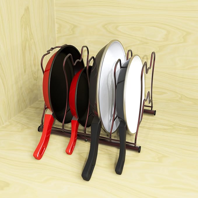 Simple Houseware Cabinet Pantry Pot and Pan Organizer Holder Rack - Image 4