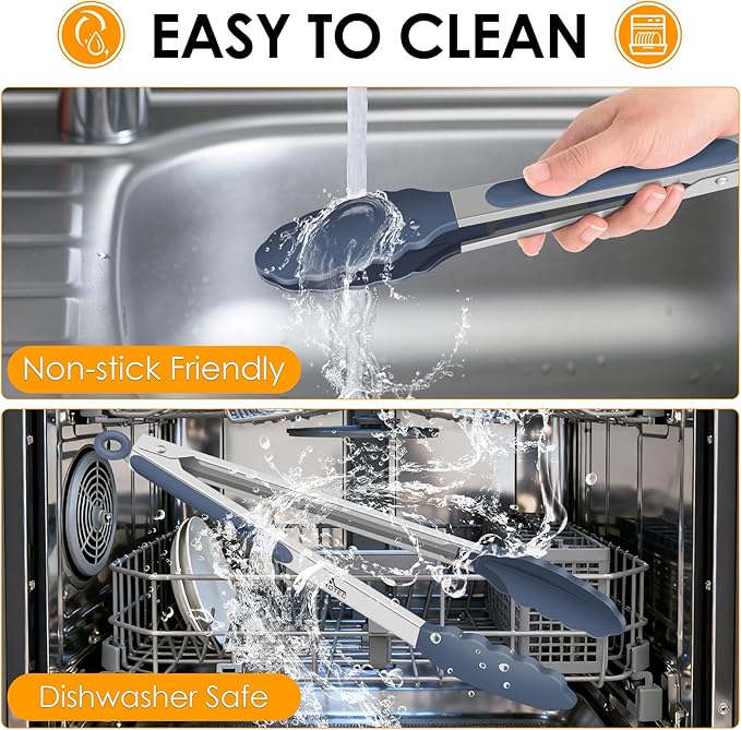 HOTEC Premium Stainless Steel Locking Kitchen Tongs - Image 6