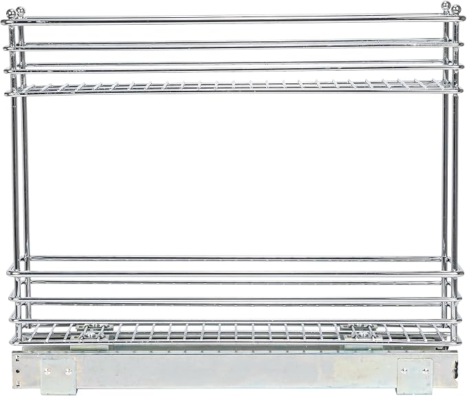 Household Essentials Chrome 2-Tier Sliding Cabinet Organizer - Image 9
