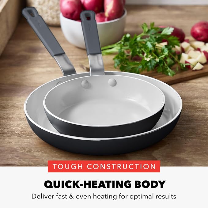 GreenPan x Bobby Flay 2 Piece- 8” and 10” Nonstick Frying Pan Skillet Set - Image 5