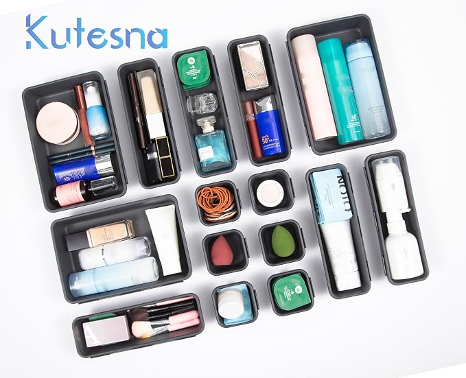 Kutesna 15 PCS Interlocking Desk Drawer Organizer Separator - Image 7