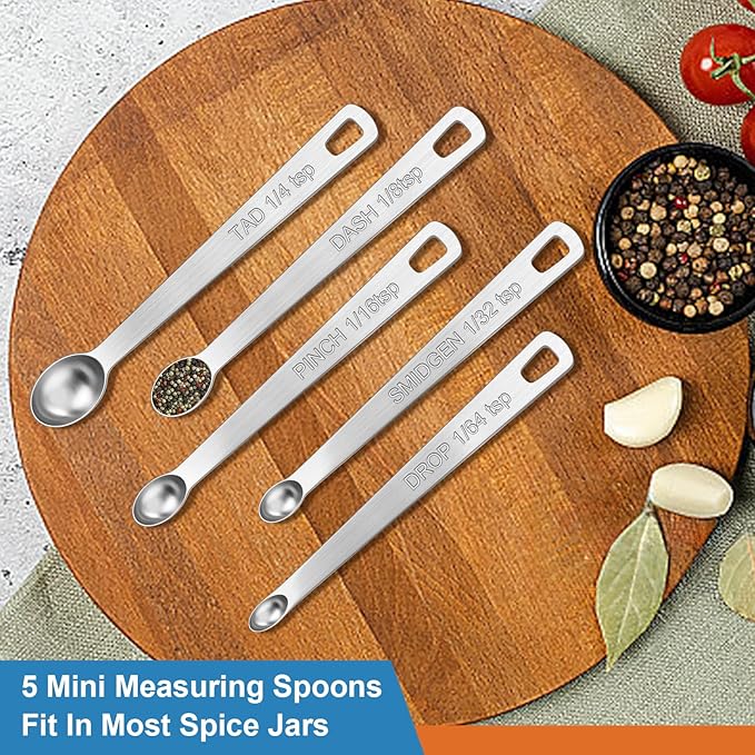 Wildone 14 Piece Stainless Steel measuring spoons Set, Including 8 Double Sided - Image 6