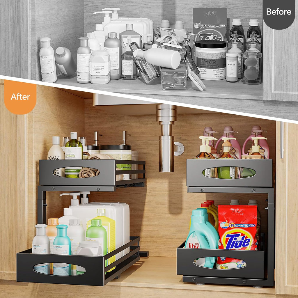 Under Sink Organizer, 2 Tier Under Sink Organizers and Storage