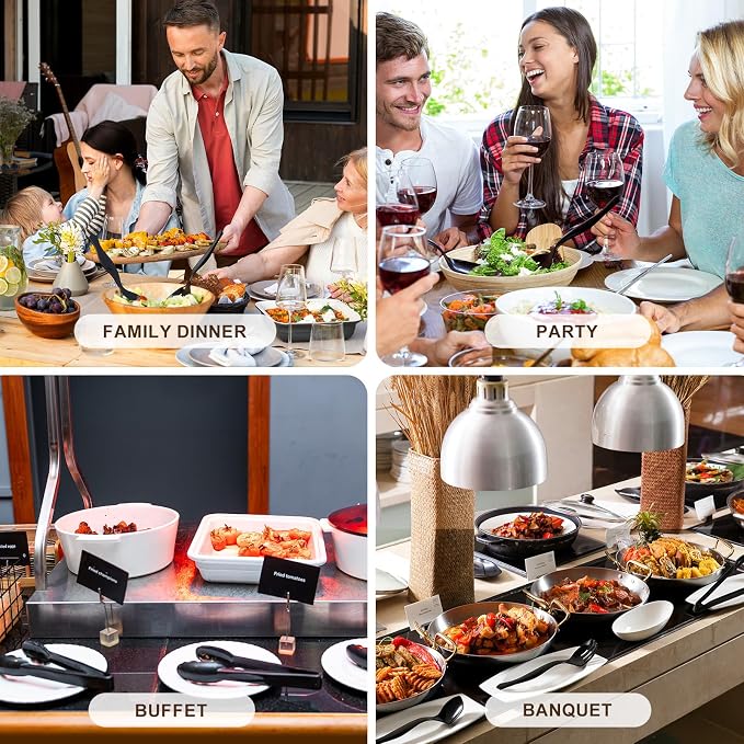 Mwellewm 18Pcs Serving Utensils, 8.5'' Plastic Serving Utensils Set, Disposable - Image 7