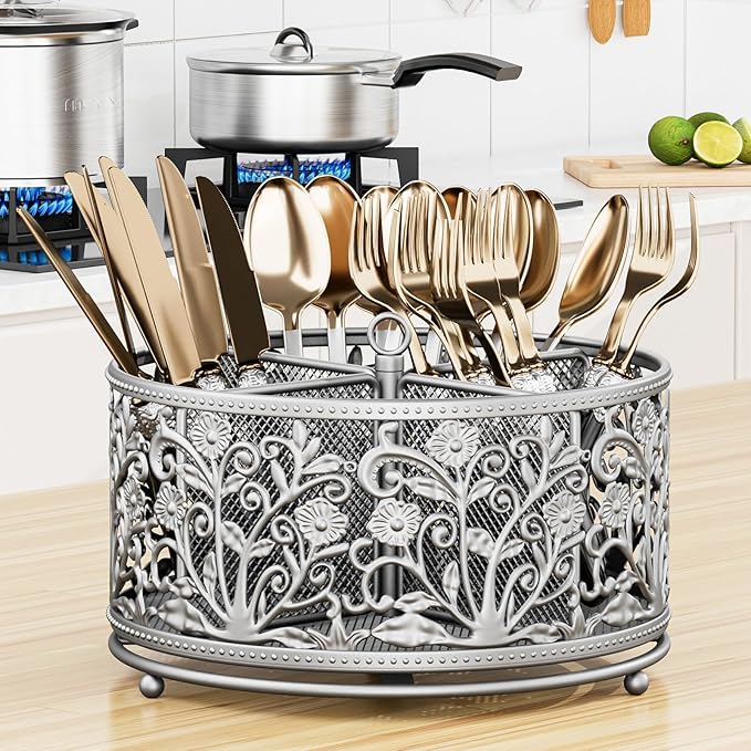 YIUKEA 360° Rotating Utensil Caddy - Image 3