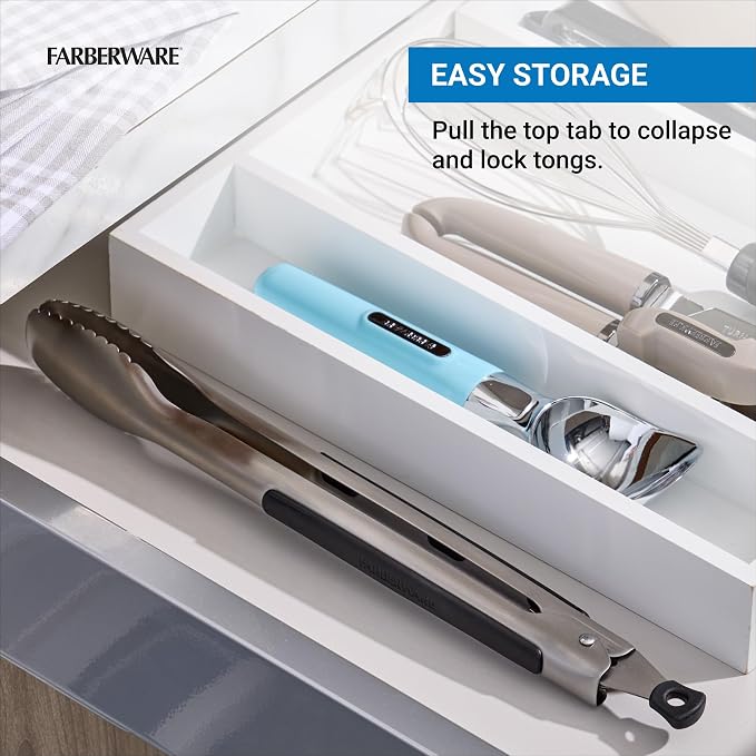 Farberware Stainless Steel Kitchen Tongs 12 Inch Locking Heat Resistant - Image 5