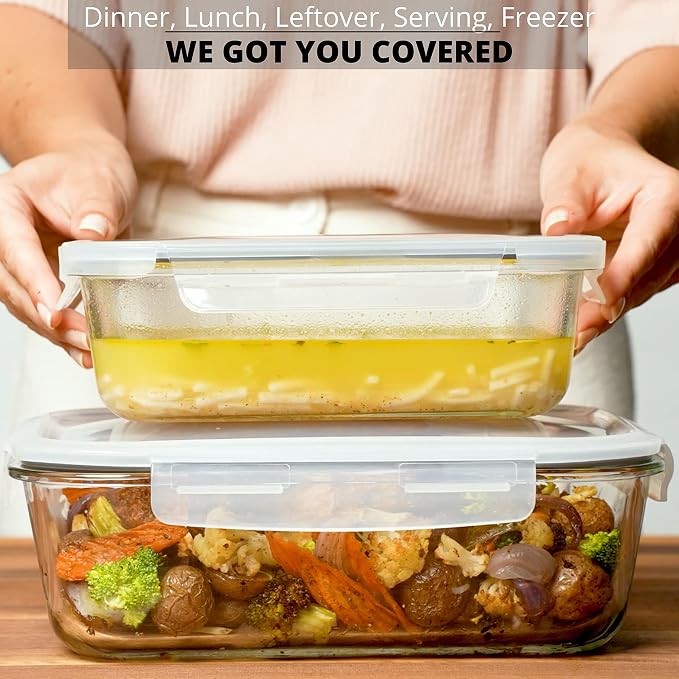 Razab 4 Pc Airtight Large Glass Food Storage Containers - Image 2