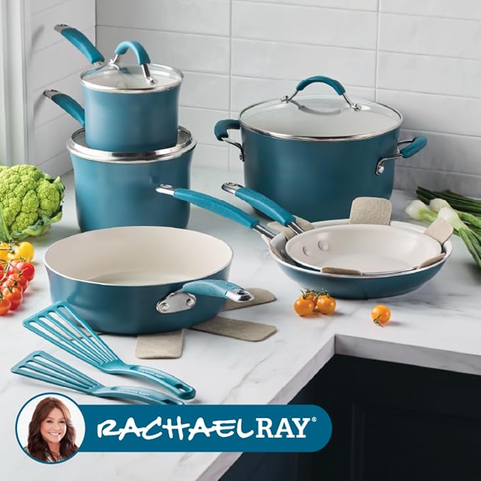 Rachael Ray Cucina Ceramic Cookware Set - Image 8