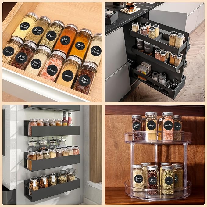 12Pcs Spice Jars with Label, 4oz Empty Square Seasoning Containers, Spice Jars - Image 7