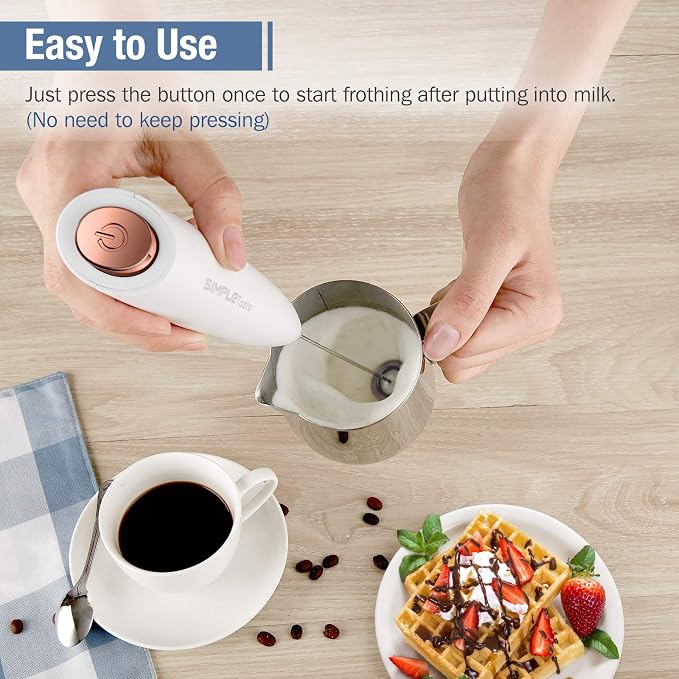 SIMPLETASTE Milk Frother Handheld Electric Foam Maker, Drink Mixer - Image 2