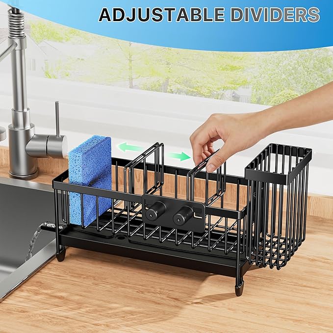Cisily Sponge Holder for Kitchen Sink, Sink Caddy Organizer - Image 5